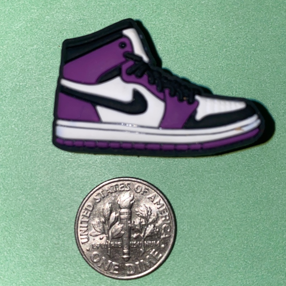 (10 for $15) Sport Nike Tennis Black, Purple & White Sneakers Shoes Crocs Charms